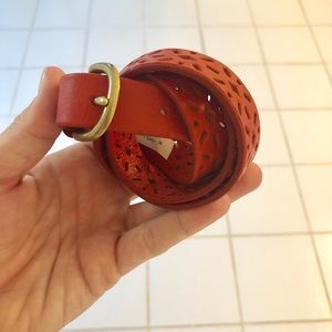 Perforated J. Crew red leather belt